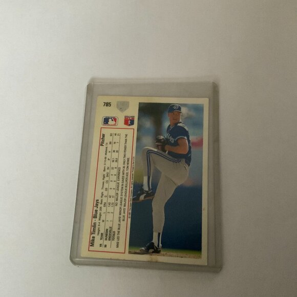 MIKE TIMLIN - TORONTO BLUE JAYS PITCHER - UPPER DECK BASEBALL CARD #785 1991 - Picture 2 of 3